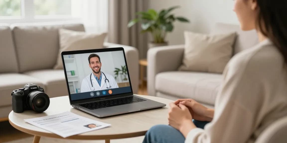 Engaging telemedicine consultation for Ohio MMJ Card online, patient with licensed doctor guiding through application.
