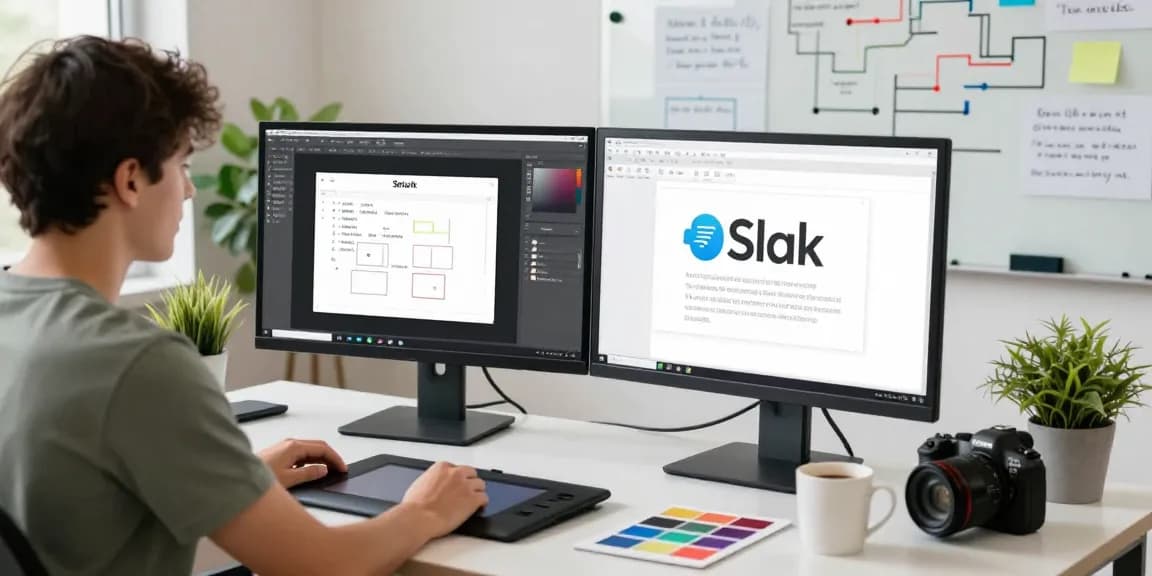 Efficient workspace using Snipaste官网 for streamlined screenshot and annotation tasks, modern office setup.
