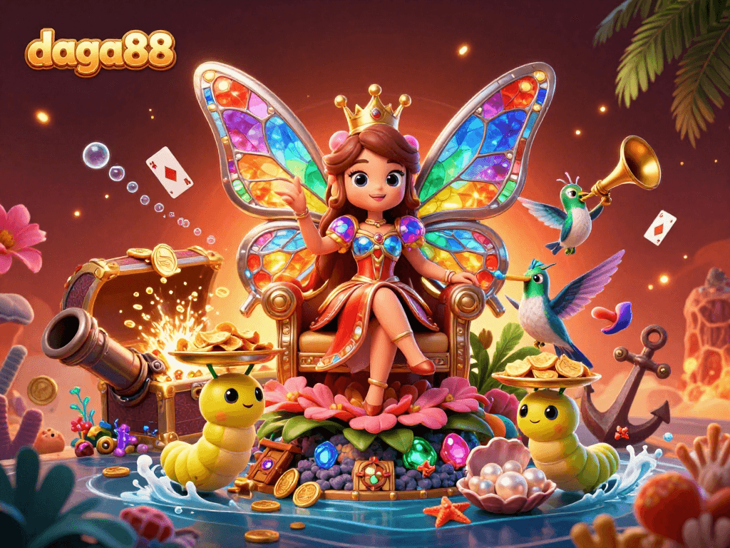 Experience the excitement of daga88 with vibrant characters amidst a rich casino atmosphere.