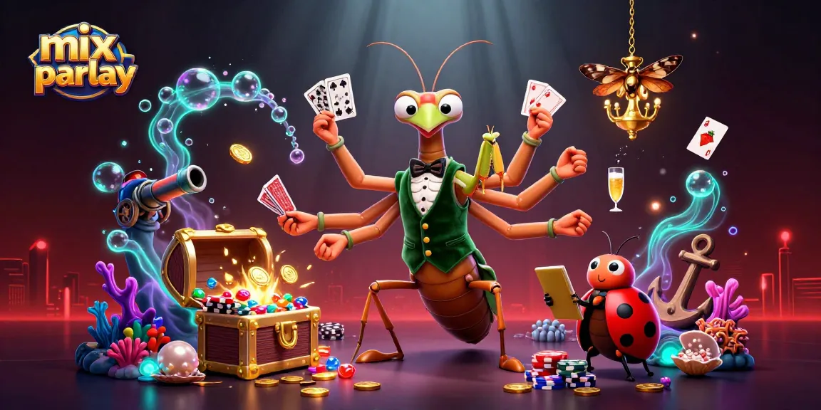 Experience the excitement of mix parlay betting with vibrant 3D casino characters in a dynamic scene.