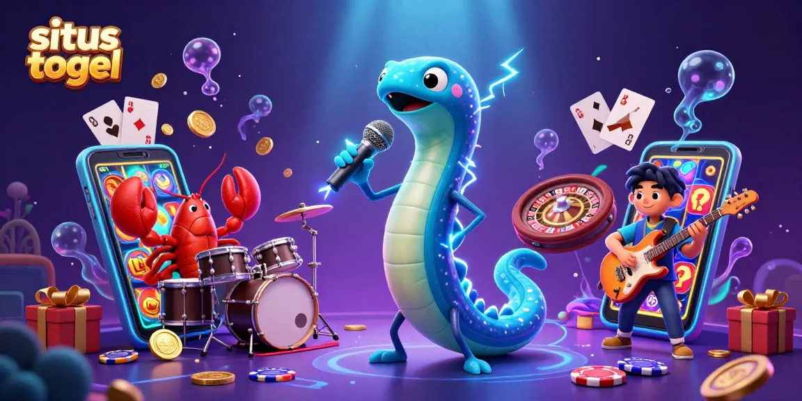 Engage in situs togel excitement with our vibrant underwater casino scene featuring animated characters.