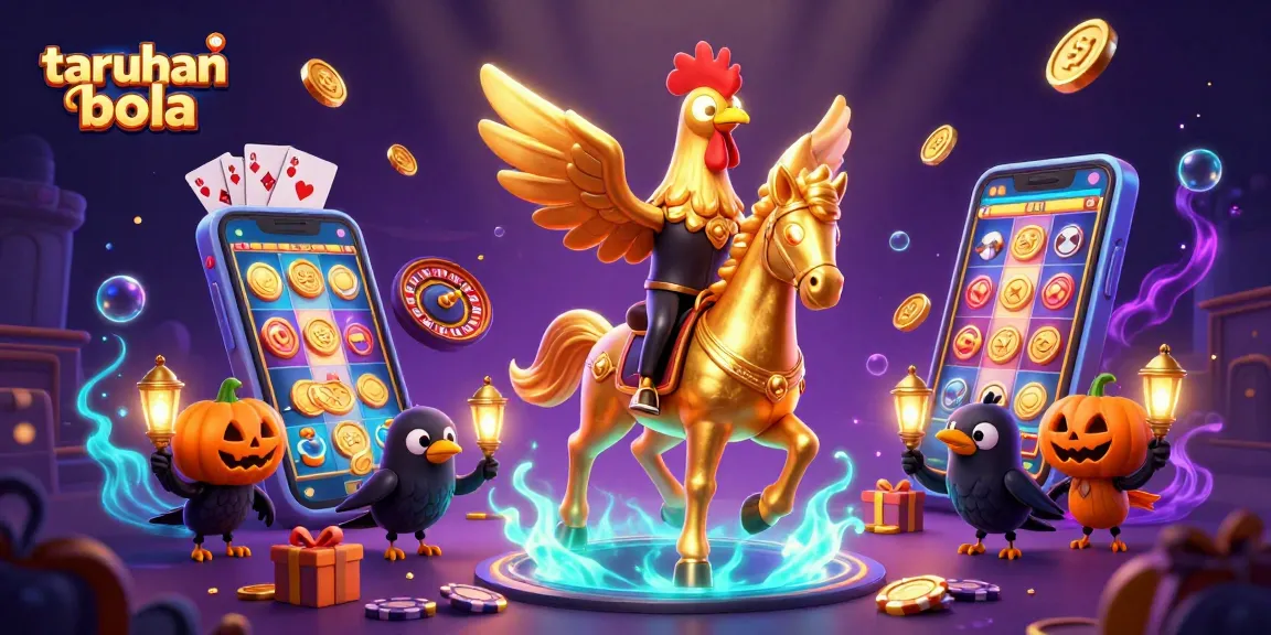 Experience taruhan bola excitement with a golden rooster betting in a vibrant casino.