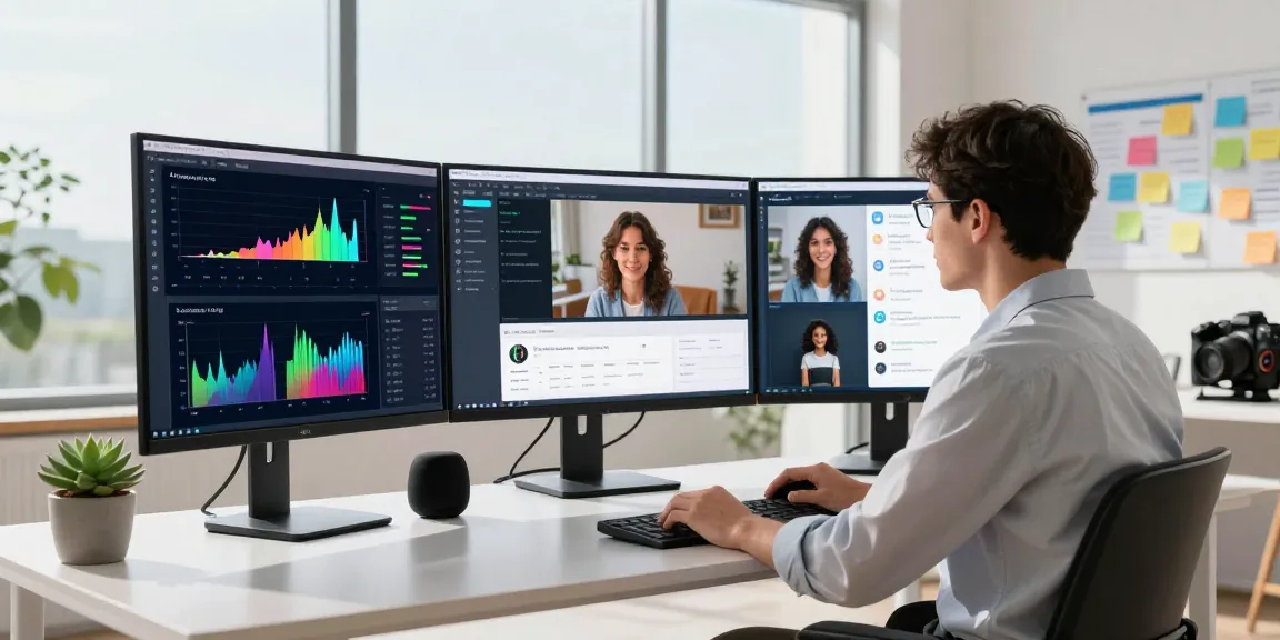 AI detector analysis in a vibrant digital workspace, showcasing image analysis with color graphs and algorithms.