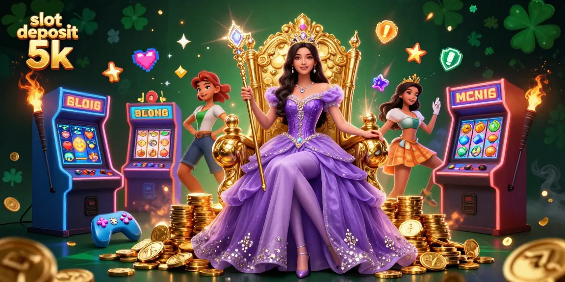 Experience excitement with slot deposit 5k as a beautiful princess reigns in a casino fantasy.