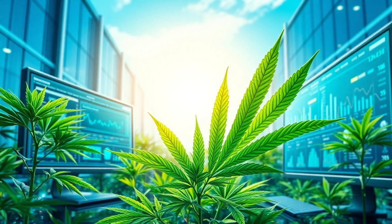 Explore cannabis tech advancements with geekthc through vibrant digital elements and nature.