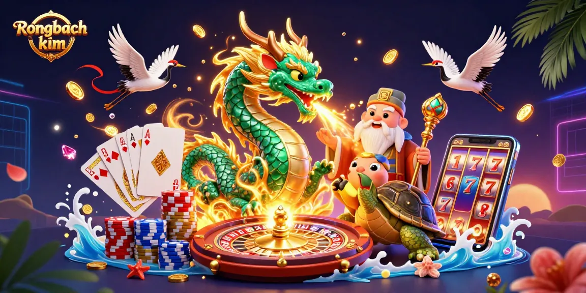 Experience thrilling gameplay with Rongbach kim amidst vibrant casino elements and lucky symbols.