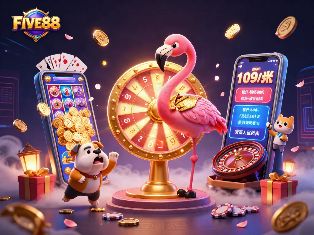 Experience thrilling wins with the vibrant FIVE88 casino scene featuring exciting games and prizes.