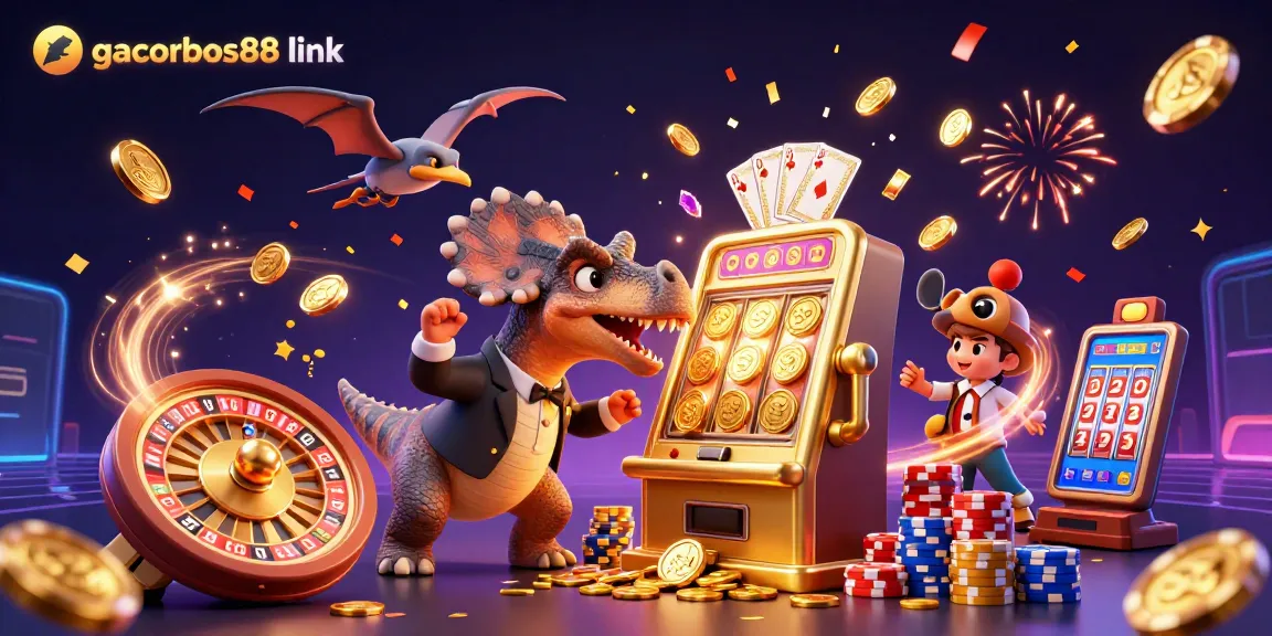 Experience the excitement of gacorbos88 link with dazzling slot machines and jackpot coins in action.