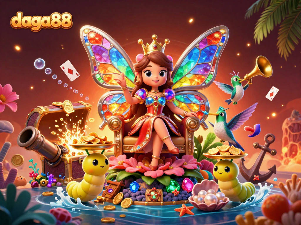 Experience the excitement of daga88 with vibrant characters amidst a rich casino atmosphere.
