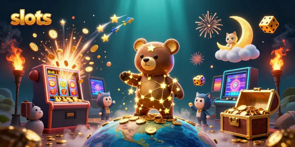 Scoop coins and hit jackpots in thrilling slots gameplay amidst sparkling casino elements.