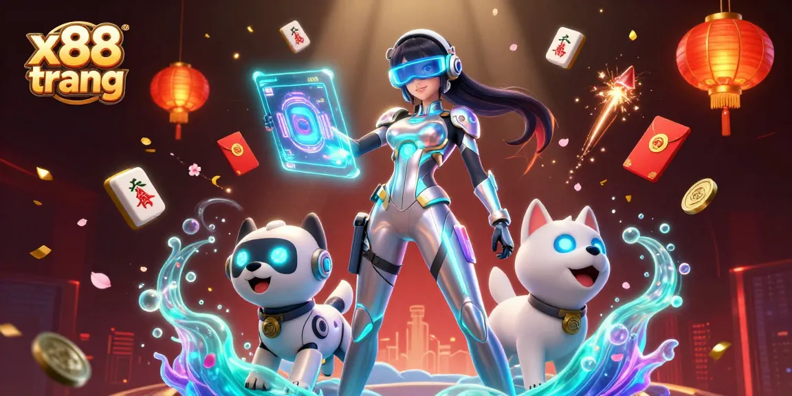Engage in thrilling gameplay with x88 trang, showcasing a futuristic casino scene filled with vibrant elements.