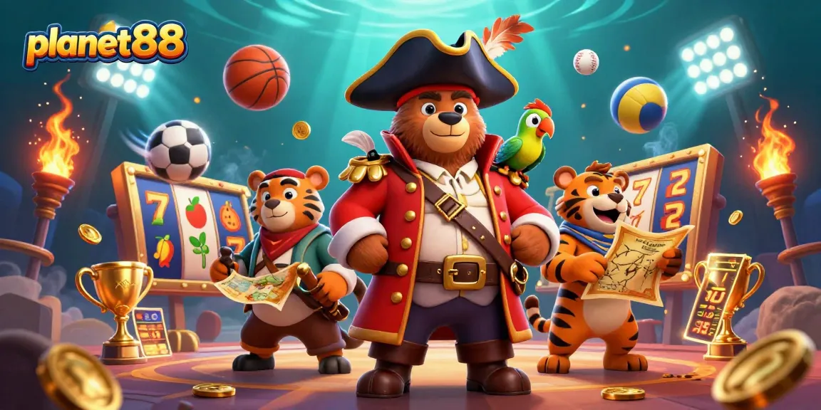 Experience thrilling wins at planet88 with dynamic slots and vibrant characters in this action-packed casino scene.