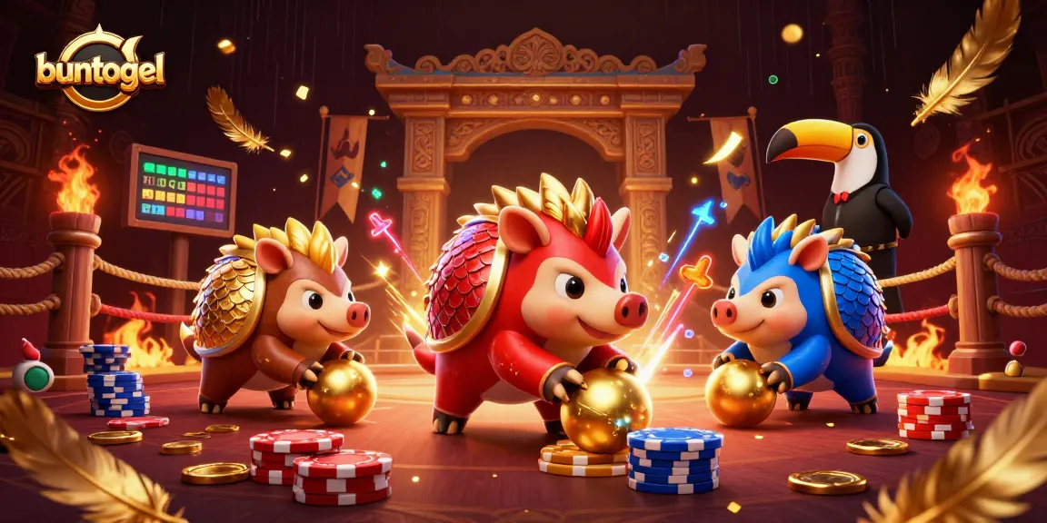 Engage with buntogel by witnessing rival pangolins competing in a thrilling casino battle.