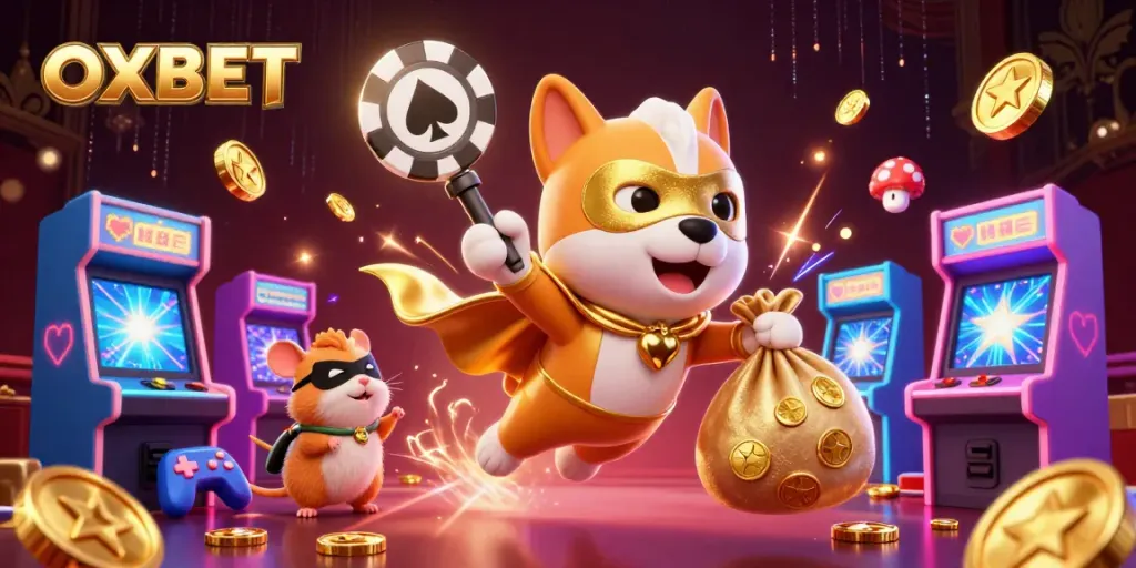OXBET engaging rabbit and dog enriching the casino experience with vibrant gaming elements