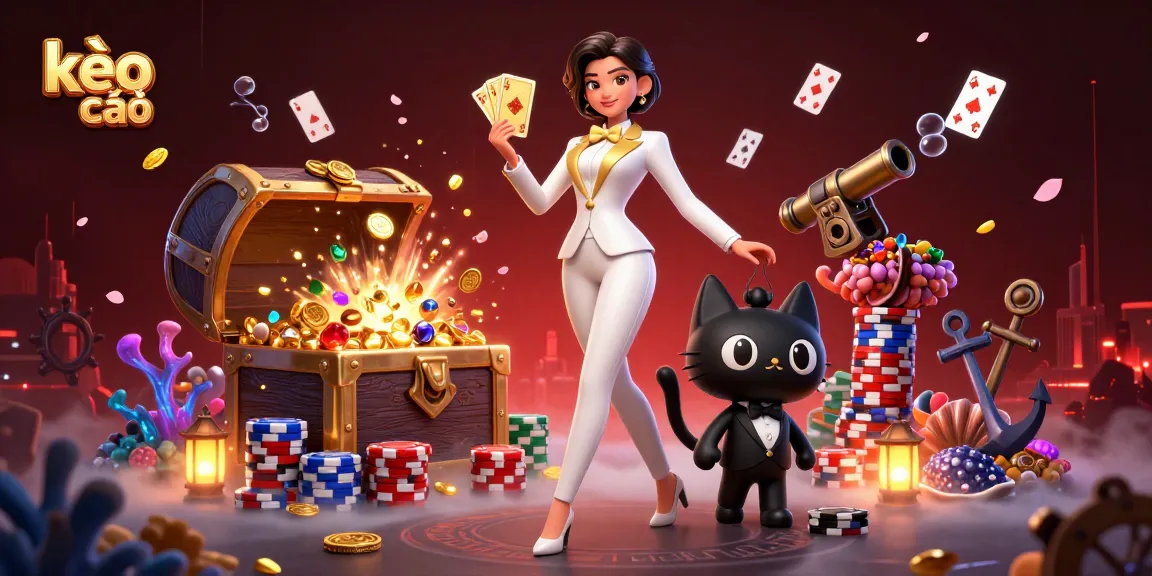 Engage in thrilling bets with kèo nhà cái while surrounded by a glamorous casino scene.