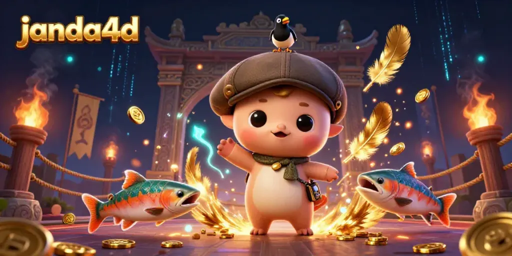 JANDA4D menawarkan pengalaman bermain yang unik dengan ilustrasi karakter lucu dalam suasana kasino yang menarik.