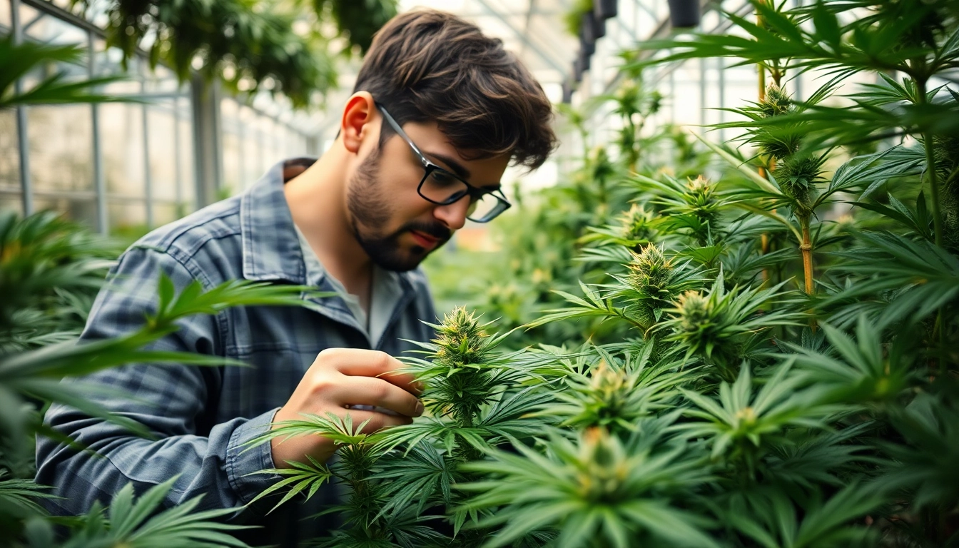 Learn where to buy weed plants with vibrant cannabis plants in a lush greenhouse.