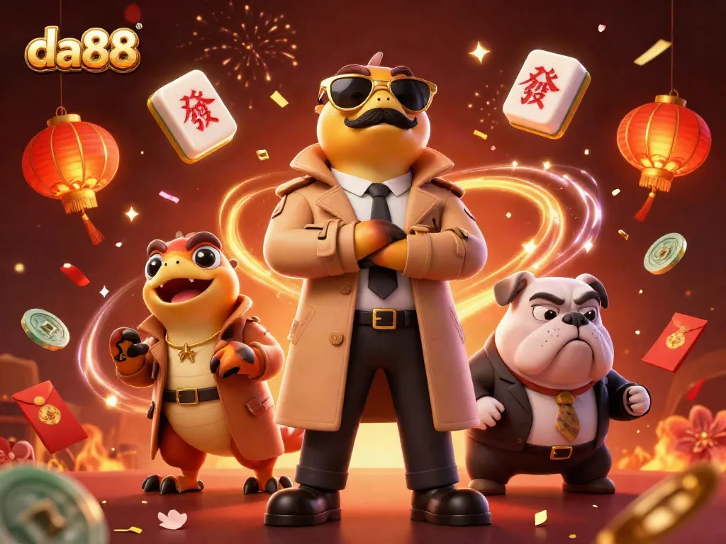 Experience the thrill at da88 with raptors in disguise, vibrant casino elements around