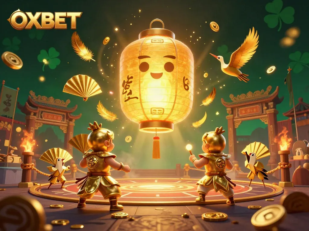 Experience the thrilling world of OXBET with vibrant gaming action and decorative elements.