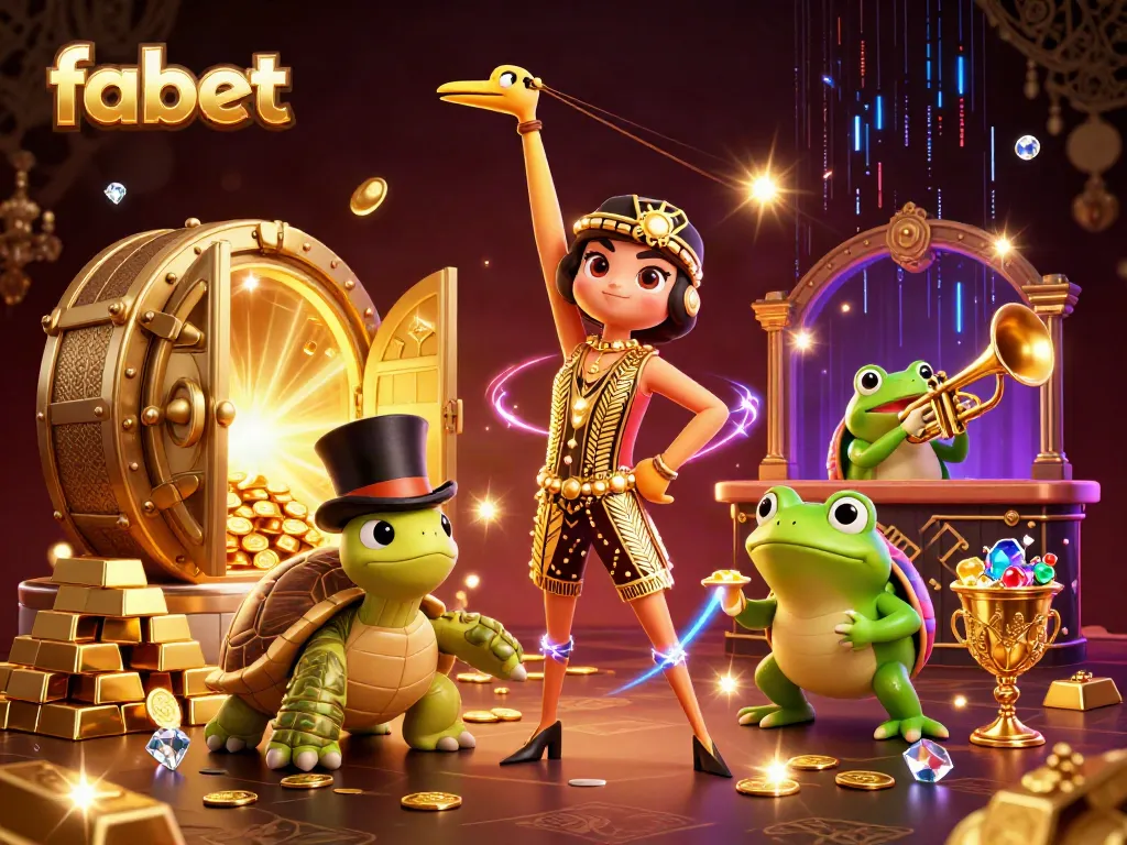 Experience thrilling wins at fabet with a colorful casino adventure featuring vibrant characters and treasure elements.