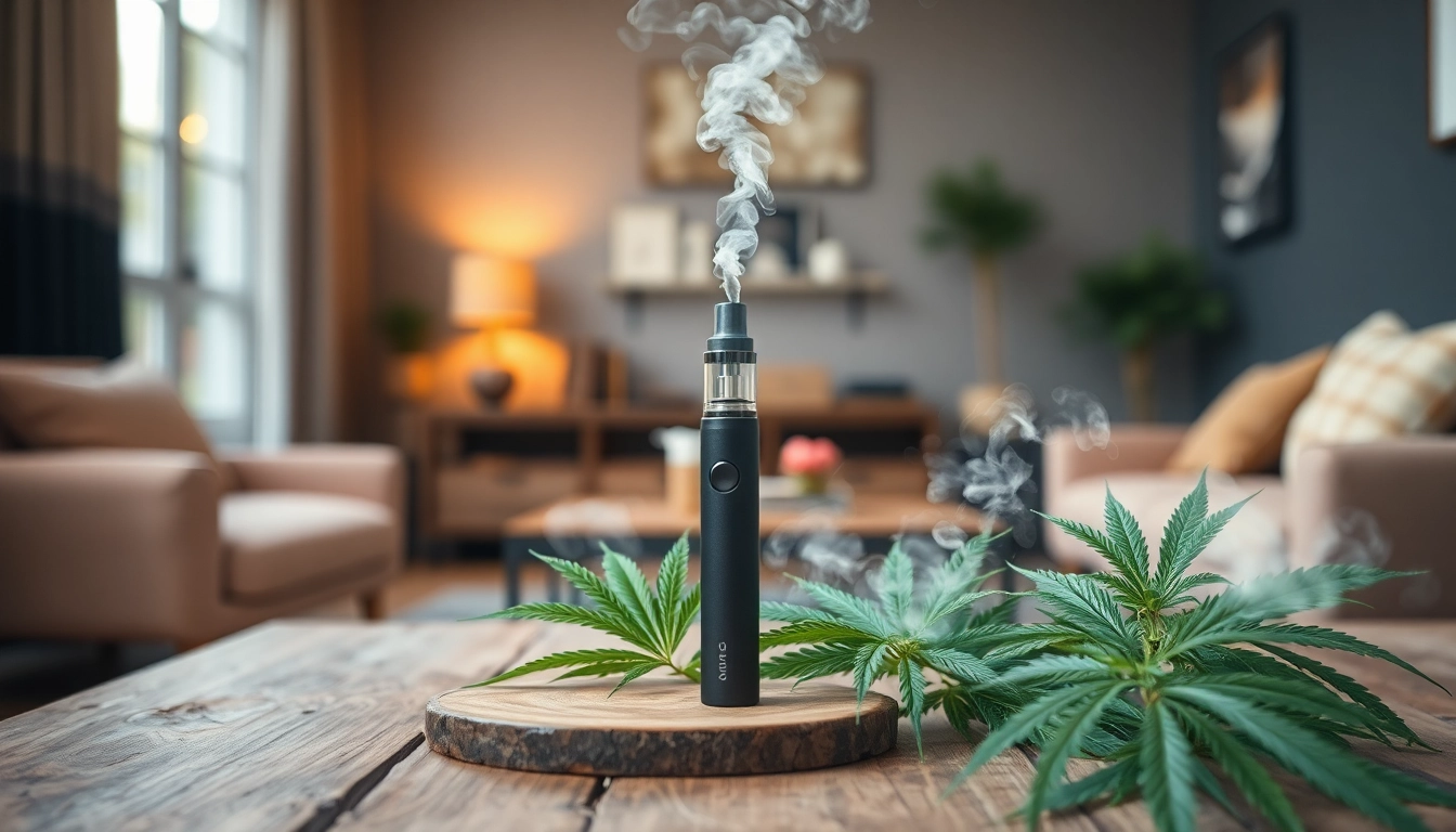 Vape-Erlebnis mit THC VAPE GERMANY Produkten in einem modernen, einladenden Raum.