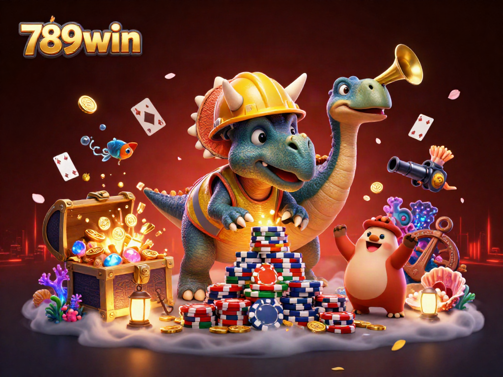Win big with 789win in this vibrant 3D casino scene celebrating gaming success!