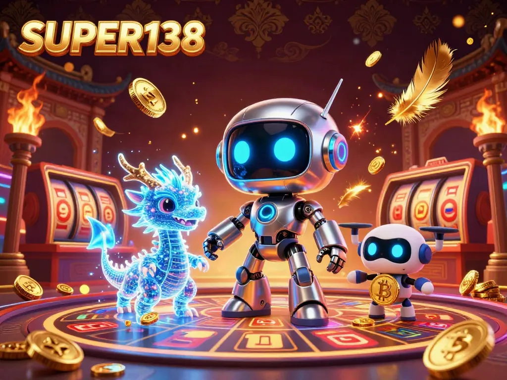 Experience exhilarating gaming action at SUPER138 with vibrant casino elements and captivating characters.