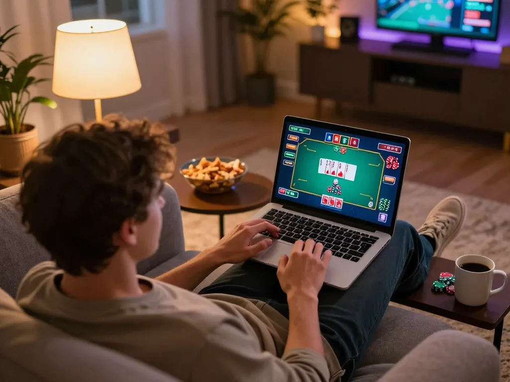 Player enjoying an online poker game on 789bet, showcasing engaging gameplay and strategy