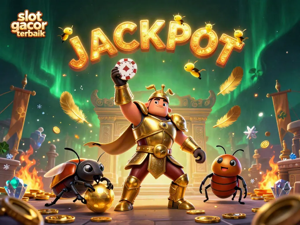 Menang slot gacor terbaik dengan ilustrasi seru dan penuh detail dari karakter taruhan.