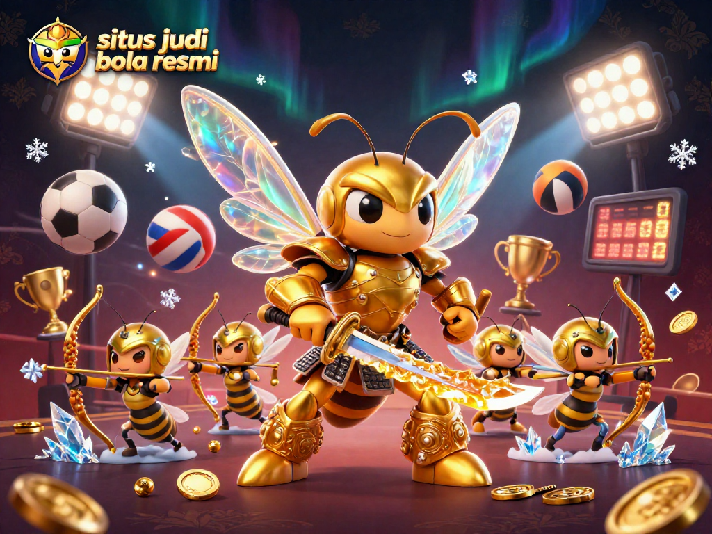 Engage in exciting gameplay on situs judi bola resmi with 3D sports-themed illustration showcasing dynamic betting action.