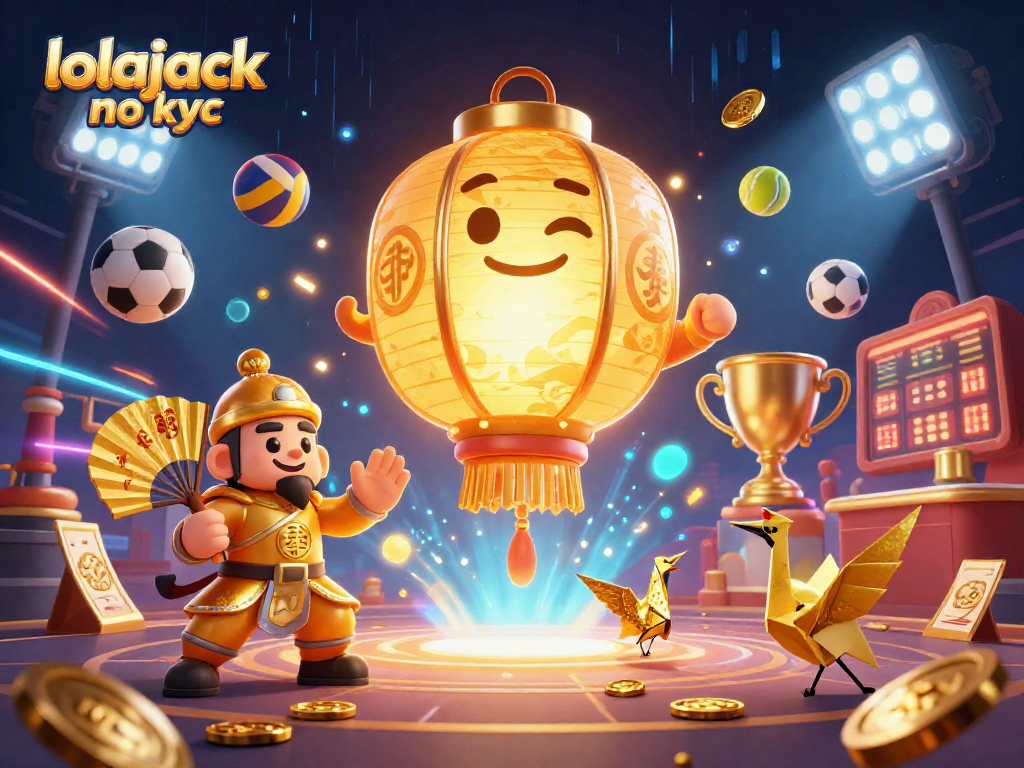 Engage with lolajack no kyc as the glowing spirit floats above a bustling night market casino.