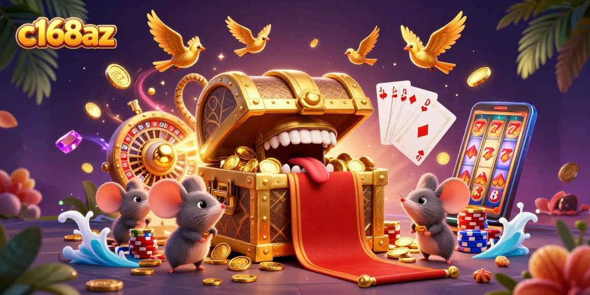 Experience the thrill and excitement of c168az with dazzling casino elements and adventurous mice lured by treasure.
