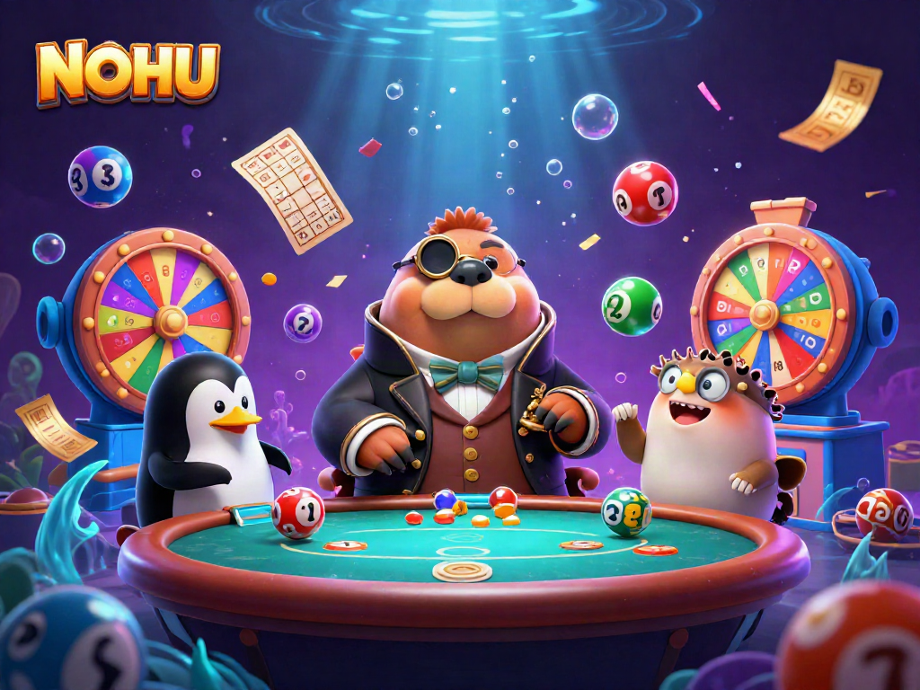 Watch jolly walrus master poker alongside a penguin dealer in a vibrant casino scene with NOHU.