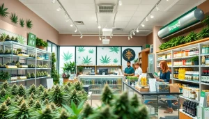 Browse high-quality products at a vibrant Weed Store with inviting displays and friendly service.