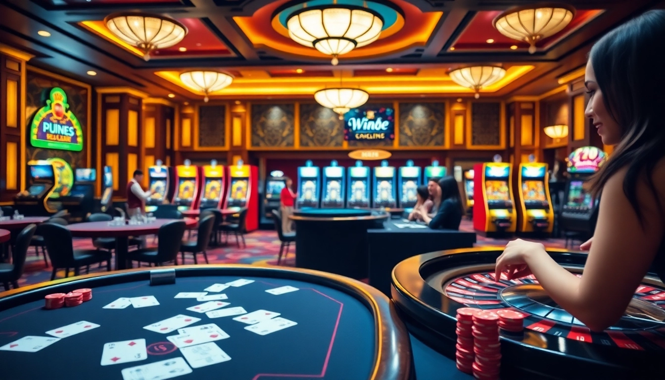 Engaging players at win55 online experiencing thrilling casino games with vibrant visuals.