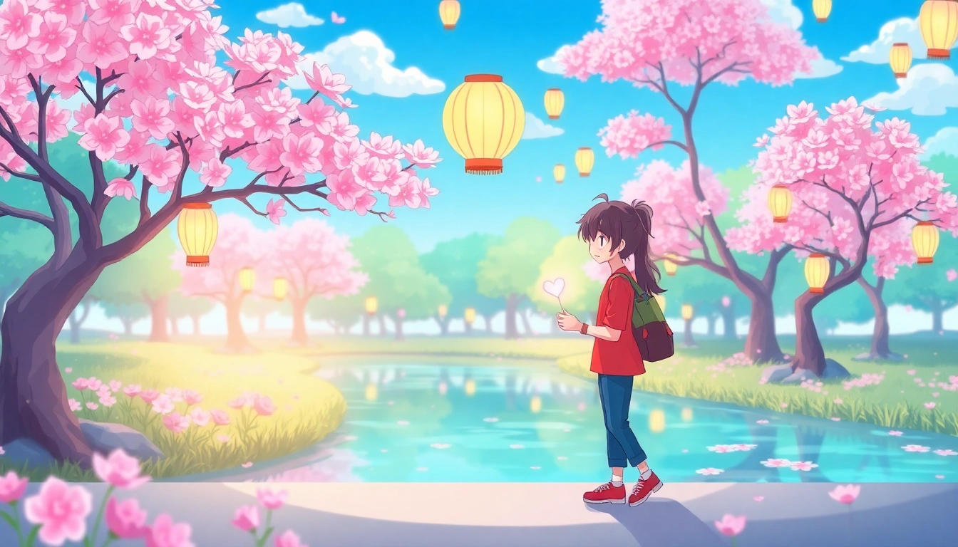 Anime sex romance scene with vibrant colors and dreamy aesthetics.