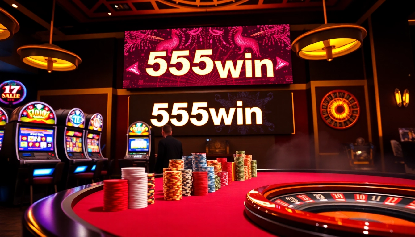 Experience the excitement of winning at 555win with vibrant casino games and luxury settings.