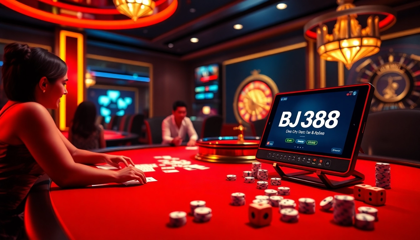 Betting on an exciting game through https://bj388.boats/ with interactive casino elements.