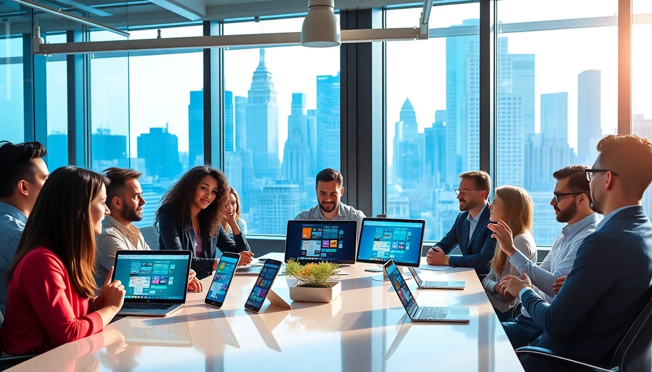 Mobile web development NYC team collaborating in a modern NYC office.